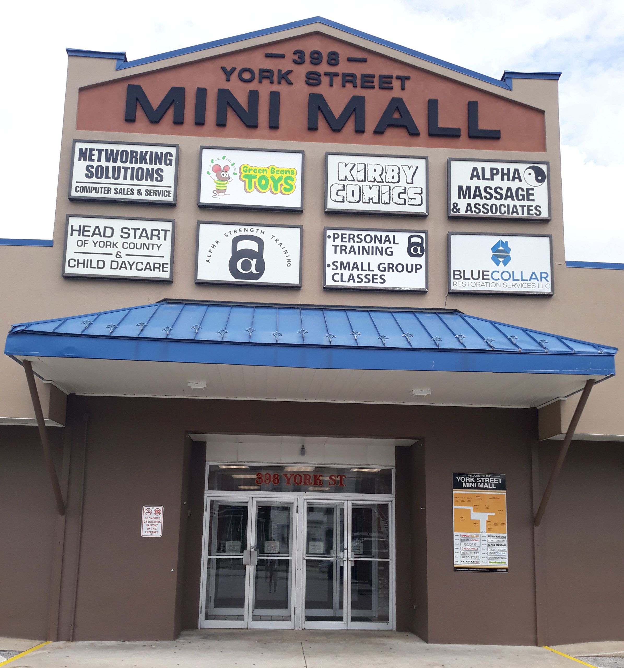 Outside of mini-mall where office is located